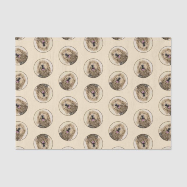 Otterhound Painting Black and Tan Original Dog Art Tissue Paper (Front)