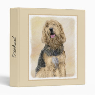 Otterhound Painting - Cute Original Dog Art 3 Ring Binder