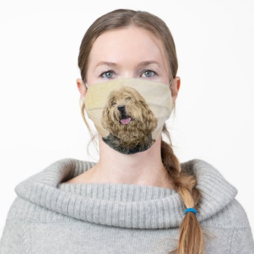 Otterhound Painting _ Cute Original Dog Art Adult Cloth Face Mask