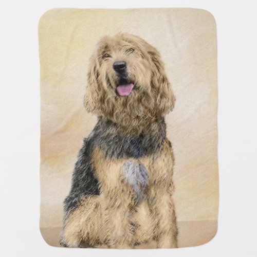 Otterhound Painting _ Cute Original Dog Art Baby Blanket