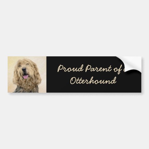 Otterhound Painting _ Cute Original Dog Art Bumper Sticker