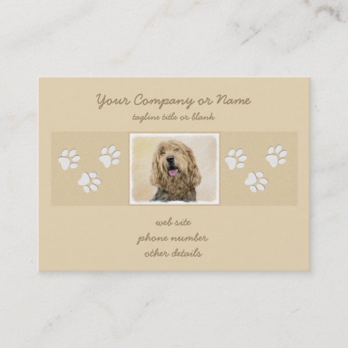 Otterhound Painting _ Cute Original Dog Art Business Card