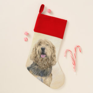 Otterhound Painting - Cute Original Dog Art Christmas Stocking