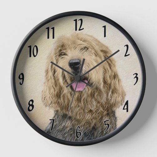 Otterhound Painting _ Cute Original Dog Art Clock
