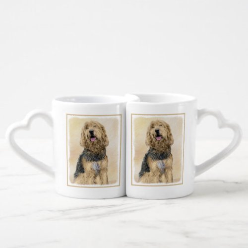 Otterhound Painting _ Cute Original Dog Art Coffee Mug Set