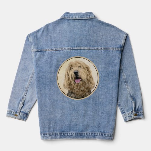 Otterhound Painting _ Cute Original Dog Art Denim Jacket