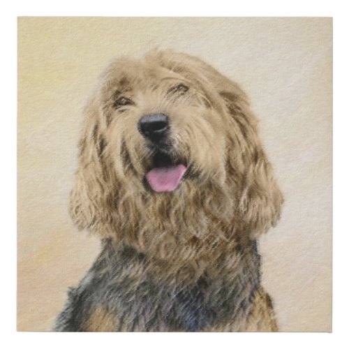 Otterhound Painting _ Cute Original Dog Art Faux Canvas Print