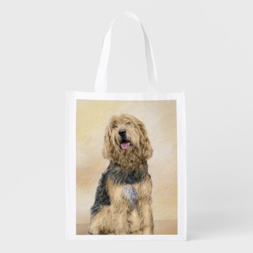 Otterhound Painting _ Cute Original Dog Art Grocery Bag