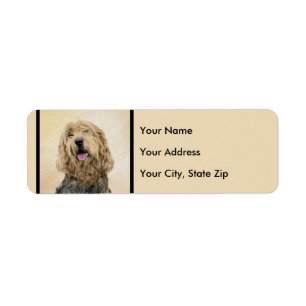 Otterhound Painting - Cute Original Dog Art Label