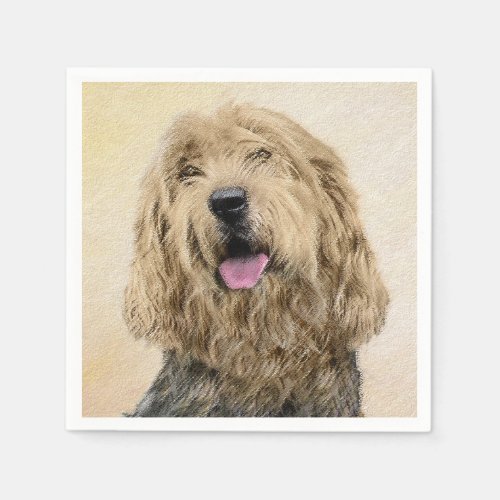 Otterhound Painting _ Cute Original Dog Art Napkins