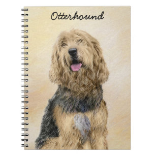 Otterhound Painting - Cute Original Dog Art Notebook
