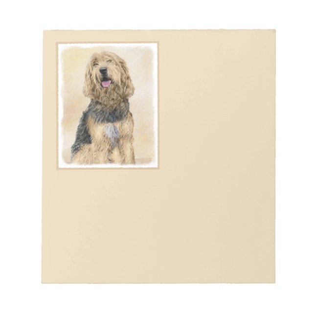 Otterhound Painting - Cute Original Dog Art Notepad (Front)