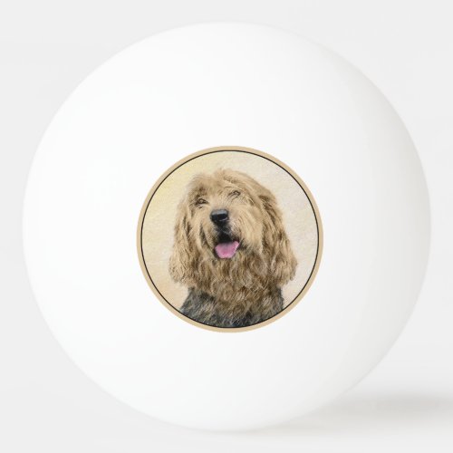 Otterhound Painting _ Cute Original Dog Art Ping Pong Ball