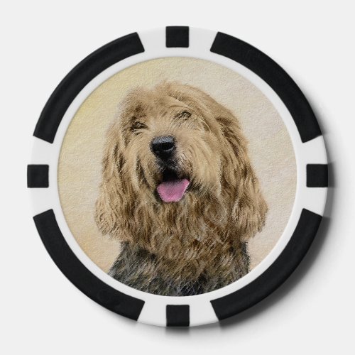 Otterhound Painting _ Cute Original Dog Art Poker Chips