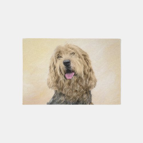 Otterhound Painting _ Cute Original Dog Art Rug