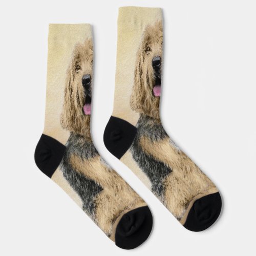 Otterhound Painting _ Cute Original Dog Art Socks