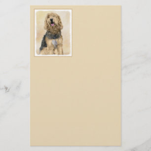 Otterhound Painting - Cute Original Dog Art Stationery