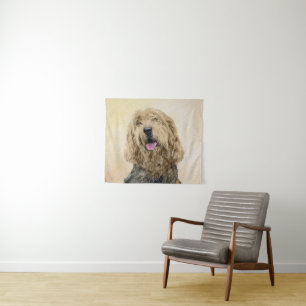 Otterhound Painting - Cute Original Dog Art Tapestry