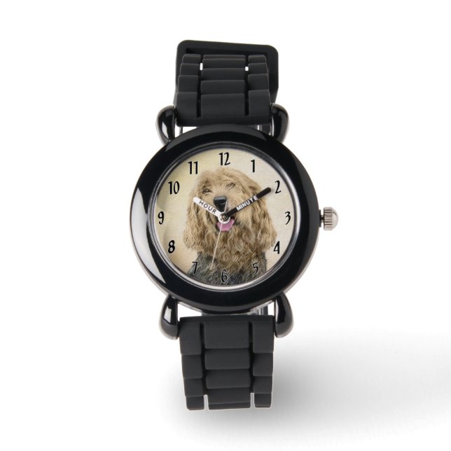Otterhound Painting - Cute Original Dog Art Watch (Front)