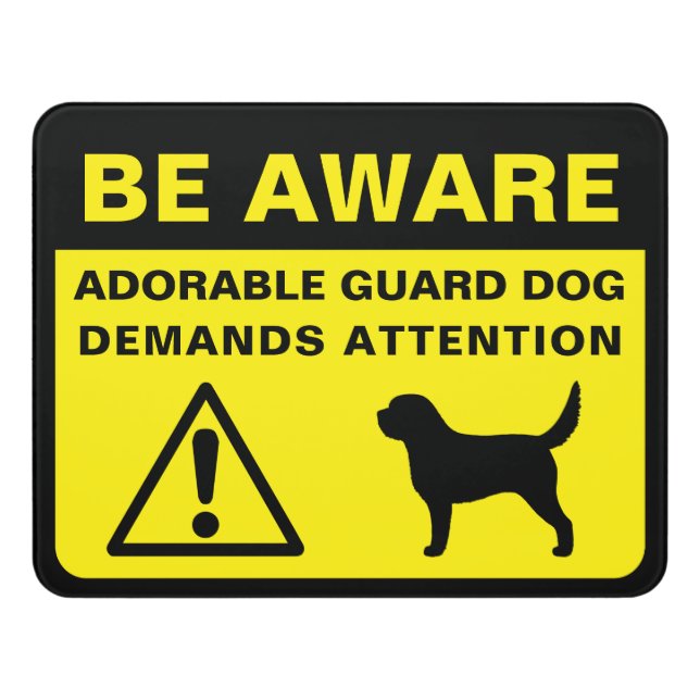 Otterhound Silhouette Funny Guard Dog Sign (Contemporary Front)