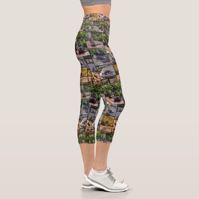 **"Otterly Adorable: A Photo Collage of Otters Capri Leggings (Right)