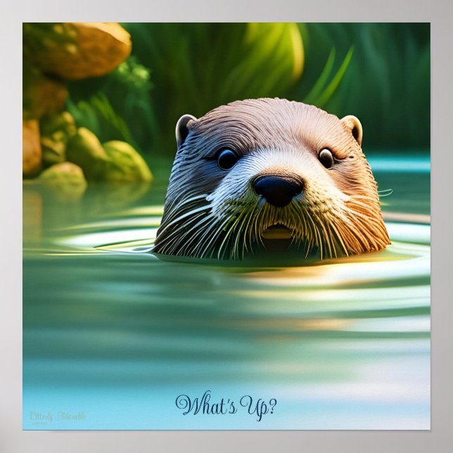 Otterly Adorable - AI Fantasy Digital Art Print  (Front)