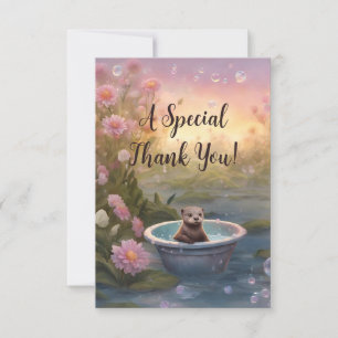 Otterly Adorable Baby Shower Thank You Card
