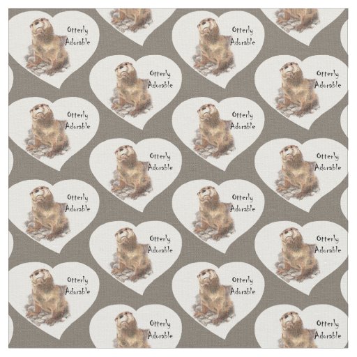 "Otterly Adorable" Cute Watercolor Otter Animal Fabric