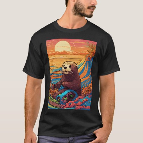 Otterly Adorable Dive into Fun with Our Playful R T_Shirt