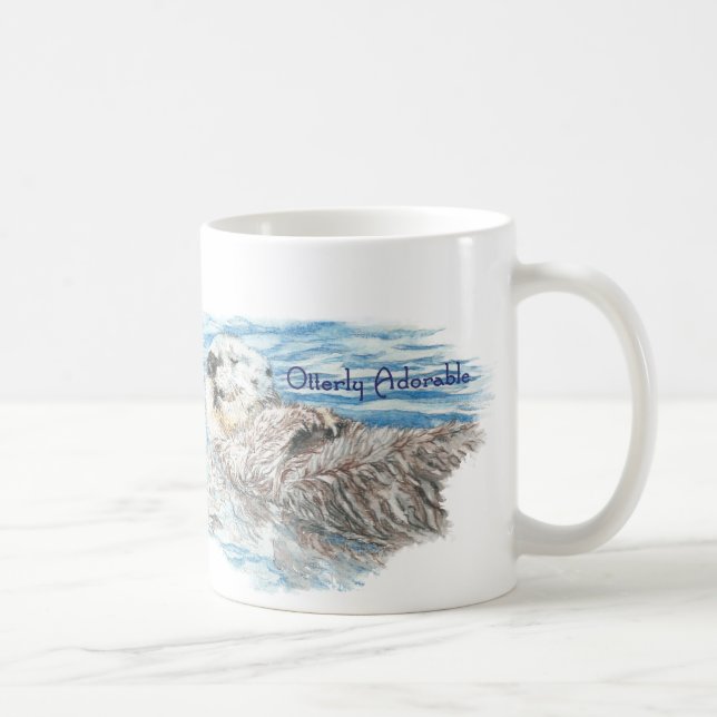 Otterly Adorable Humorous Cute  Otter Animal Coffee Mug (Right)