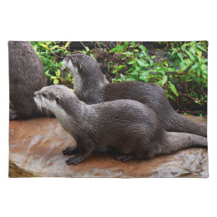 Otterly Adorable Otters, Cloth Placemat