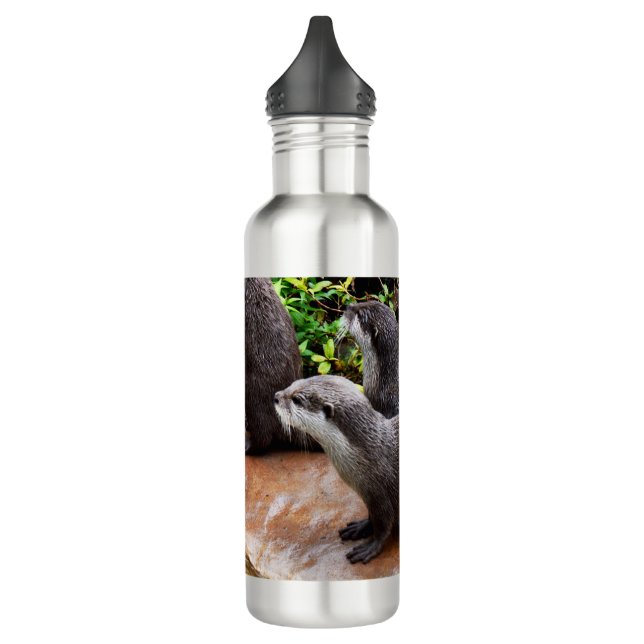 Otterly Adorable Otters, Stainless Steel Water Bottle (Left)