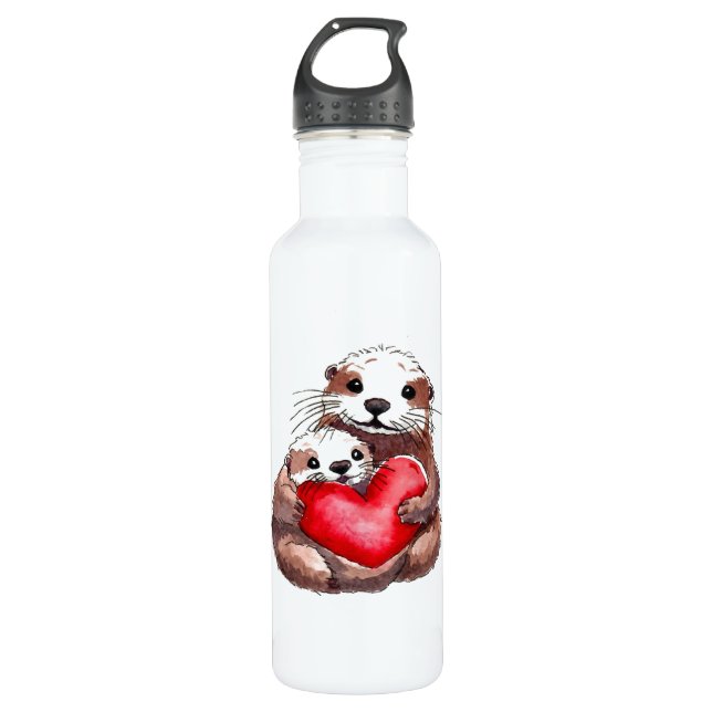 Otterly Adorable Stainless Steel Water Bottle (Front)