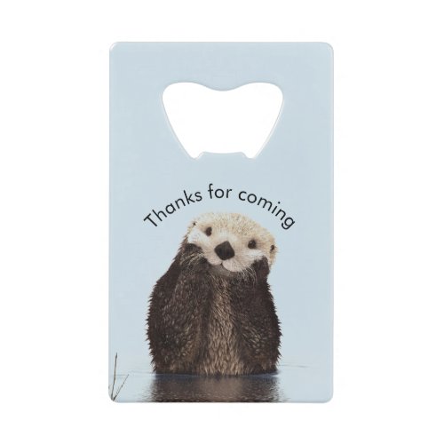 Otterly Amazing Pun with Cute Otter Photo Birthday Credit Card Bottle Opener