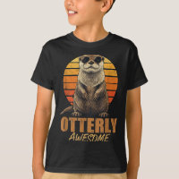 Otterly Awesome Retro Sunset Sea Otter Lover Graph
