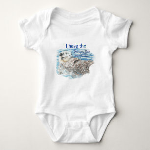 Otterly Best Mom Ever Humor Quote & Otter Baby Bodysuit