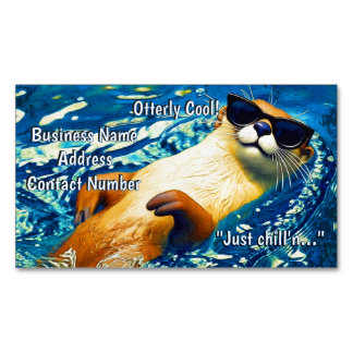 Otterly Cool! - River Otter Funny Design Business Card Magnet