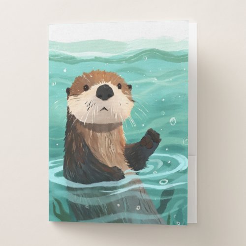 Otterly Delightful Splashing Fun Pocket Folder