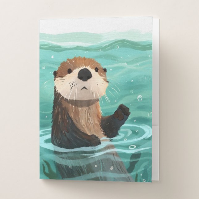 Otterly Delightful Splashing Fun Pocket Folder (Front)