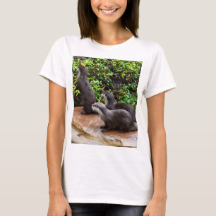 Otterly Delightful: Three Small Gray Otters, T-Shirt
