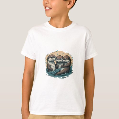 Otterly Fun Tees Playful River Otter Designs T_Shirt
