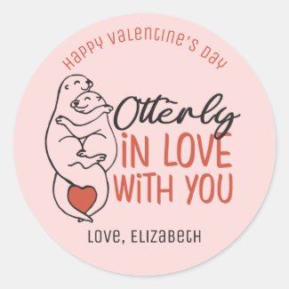 Otterly in Love Funny Cute Heart Valentine's Day