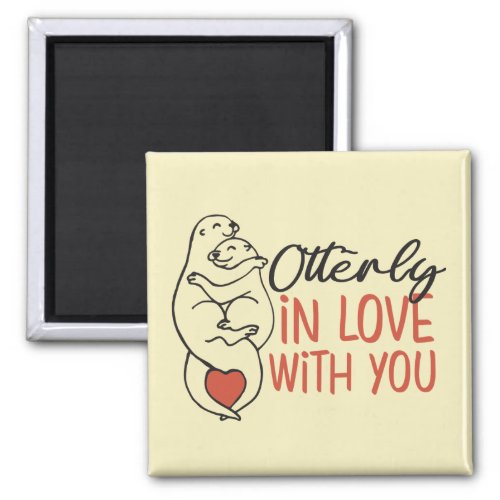 Otterly In Love Funny Otter Cute Valentines Day Magnet