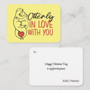 Otterly in Love Funny Pun Cute Valentine's Day Note Card