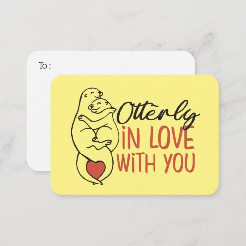 Otterly in Love Funny Pun Cute Valentines Day Note Card