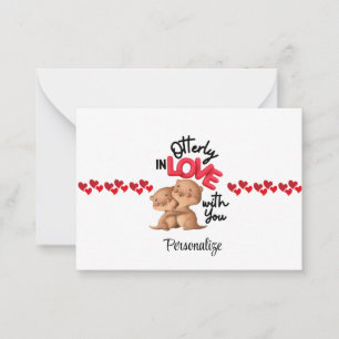 Otterly in Love with You! - Cute Valentine's Day Note Card