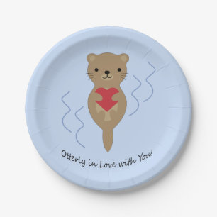 Otterly in Love with You Otter Paper Plates