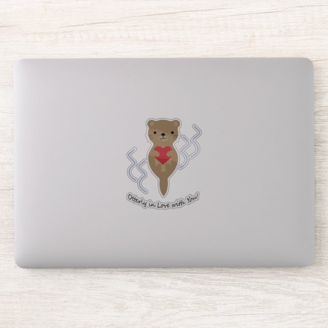 Otterly in Love with You Otter Sticker (Computer)