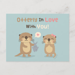 Otterly in Love With You Pun Humor Postcard