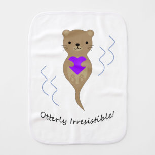 otterly irresistible baby burp cloth